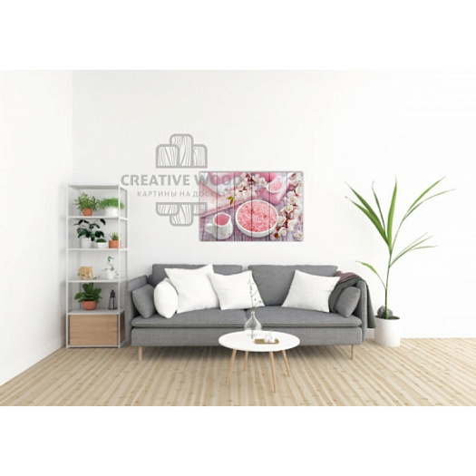 Картины в интерьере артикул Цветы -24 Розовая сакура, Цветы, Creative Wood